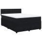 Preview: Boxspringbett mit Matratze Schwarz 140x200 cm Samt