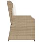 Preview: Gartenbank Verstellbar mit Kissen Beige Poly Rattan