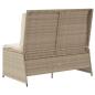 Preview: Gartenbank Verstellbar mit Kissen Beige Poly Rattan