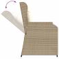Preview: Gartenbank Verstellbar mit Kissen Beige Poly Rattan