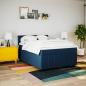 Preview: Boxspringbett mit Matratze Blau 140x200 cm Stoff