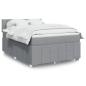 Preview: ARDEBO.de - Boxspringbett mit Matratze Hellgrau 160x200 cm Stoff