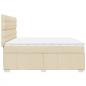 Preview: Boxspringbett mit Matratze Creme 200x200 cm Stoff