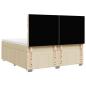 Preview: Boxspringbett mit Matratze Creme 200x200 cm Stoff