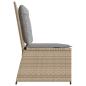 Preview: Gartenbank Verstellbar mit Kissen Beige Poly Rattan
