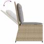 Preview: Gartenbank Verstellbar mit Kissen Beige Poly Rattan