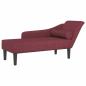 Preview: Chaiselongue mit Kissen Weinrot Stoff