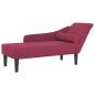 Preview: Chaiselongue mit Kissen Weinrot Samt