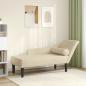 Preview: ARDEBO.de - Chaiselongue mit Kissen Creme Stoff
