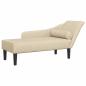 Preview: Chaiselongue mit Kissen Creme Stoff