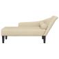 Preview: Chaiselongue mit Kissen Creme Stoff