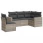 Preview: 5-tlg. Garten-Sofagarnitur mit Kissen Hellgrau Poly Rattan