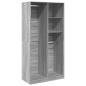 Preview: Kleiderschrank Grau Sonoma 100x50x200 cm Holzwerkstoff