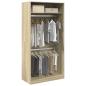 Preview: ARDEBO.de - Kleiderschrank Sonoma-Eiche 100x50x200 cm Holzwerkstoff