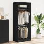 Preview: ARDEBO.de - Kleiderschrank Schwarz 80x50x200 cm Holzwerkstoff