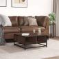 Preview: Couchtisch Braun Eiche 60,5x60,5x30 cm Holzwerkstoff und Metall