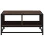 Preview: Couchtisch Braun Eiche 60,5x60,5x30 cm Holzwerkstoff und Metall