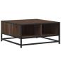 Preview: Couchtisch Braun Eiche 60,5x60,5x30 cm Holzwerkstoff und Metall