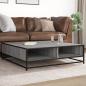 Preview: ARDEBO.de - Couchtisch Grau Sonoma 100x100x30 cm Holzwerkstoff und Metall