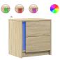 Preview: Nachttische mit LED-Leuchten 2 Stk. Sonoma Eiche Holzwerkstoff