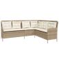 Preview: 2-tlg. Garten-Sofagarnitur mit Kissen Beige Poly Rattan