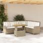 Preview: ARDEBO.de - 2-tlg. Garten-Sofagarnitur mit Kissen Beige Poly Rattan