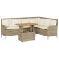 Preview: 2-tlg. Garten-Sofagarnitur mit Kissen Beige Poly Rattan