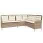 Preview: 2-tlg. Garten-Sofagarnitur mit Kissen Beige Poly Rattan