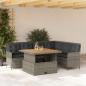 Preview: ARDEBO.de - 2-tlg. Garten-Sofagarnitur mit Auflagen Poly Rattan Grau