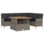 Preview: 2-tlg. Garten-Sofagarnitur mit Auflagen Poly Rattan Grau
