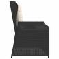 Preview: Gartenbank Verstellbar mit Kissen Schwarz Poly Rattan