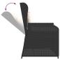 Preview: Gartenbank Verstellbar mit Kissen Schwarz Poly Rattan