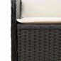 Preview: Gartenbank Verstellbar mit Kissen Schwarz Poly Rattan