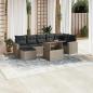 Preview: ARDEBO.de - 8-tlg. Garten-Sofagarnitur mit Kissen Hellgrau Poly Rattan