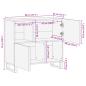 Preview: Sideboard 80x34x75 cm Massivholz Mango