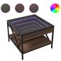 Preview: Couchtisch mit Infinity-LED Braun Eichen-Optik 50x50x38 cm
