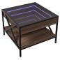 Preview: Couchtisch mit Infinity-LED Braun Eichen-Optik 50x50x38 cm