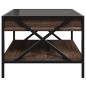 Preview: Couchtisch mit Infinity-LED Braun Eichen-Optik 50x50x38 cm
