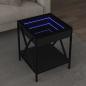 Preview: ARDEBO.de - Couchtisch mit Infinity-LED Schwarz 40x40x49 cm