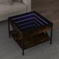 Preview: ARDEBO.de - Couchtisch mit Infinity-LED Räuchereiche 50x50x38 cm