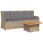 Preview: ARDEBO.de - 3-tlg. Garten-Lounge-Set mit Kissen Beige Poly Rattan