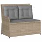 Preview: 3-tlg. Garten-Lounge-Set mit Kissen Beige Poly Rattan