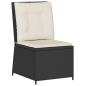 Preview: 5-tlg. Garten-Lounge-Set mit Kissen Schwarz Poly Rattan