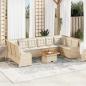 Preview: ARDEBO.de - 7-tlg. Garten-Lounge-Set mit Kissen Beige Poly Rattan