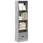 Preview: ARDEBO.de - Bücherregal Grau Sonoma 40x24x143 cm Holzwerkstoff