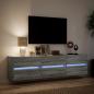 Preview: TV-Wandschrank mit LED Grau Sonoma 180x31x45 cm