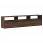 Preview: TV-Wandschrank mit LED Braun Eichen-Optik 180x31x45 cm
