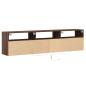 Preview: TV-Wandschrank mit LED Braun Eichen-Optik 180x31x45 cm