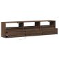 Preview: TV-Wandschrank mit LED Braun Eichen-Optik 180x31x45 cm