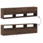 Preview: TV-Wandschrank mit LED Braun Eichen-Optik 180x31x45 cm